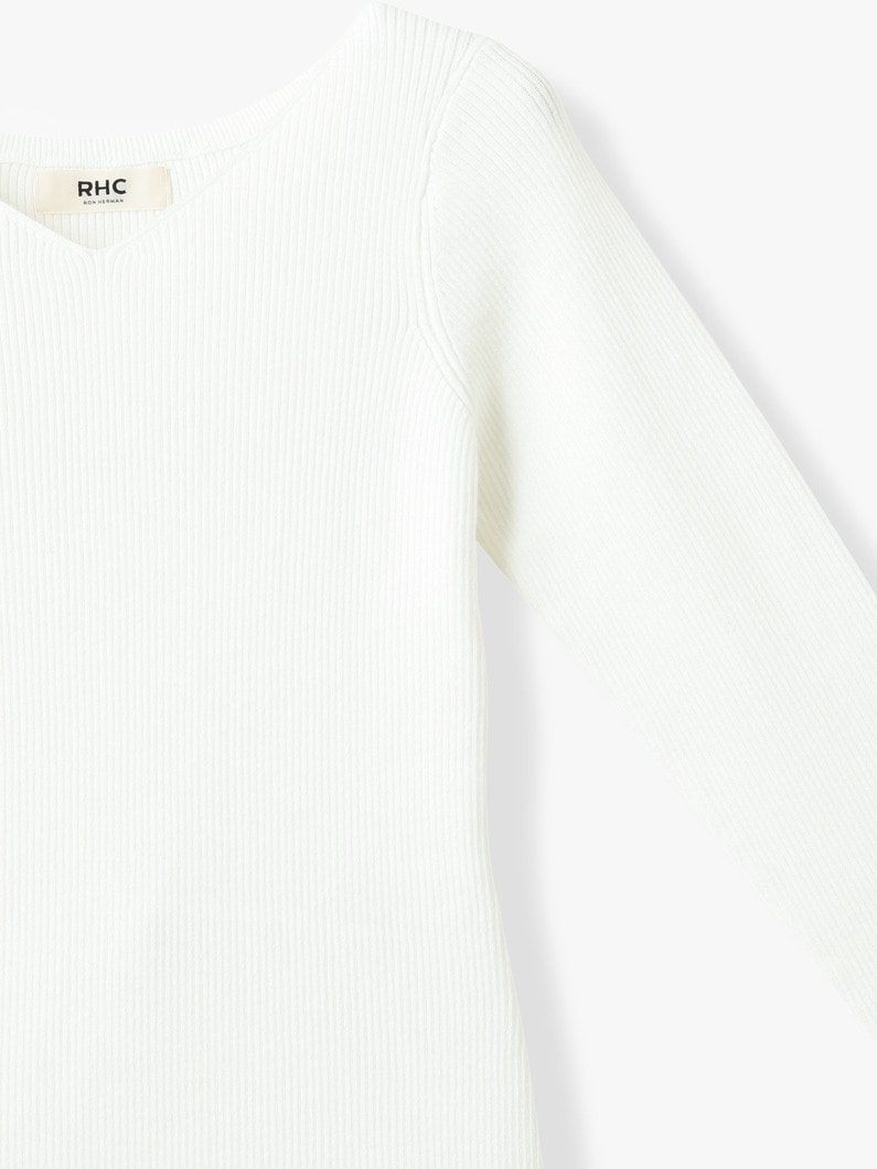 リブ ニット Ｖネック プルオーバー 詳細画像 off white 2
