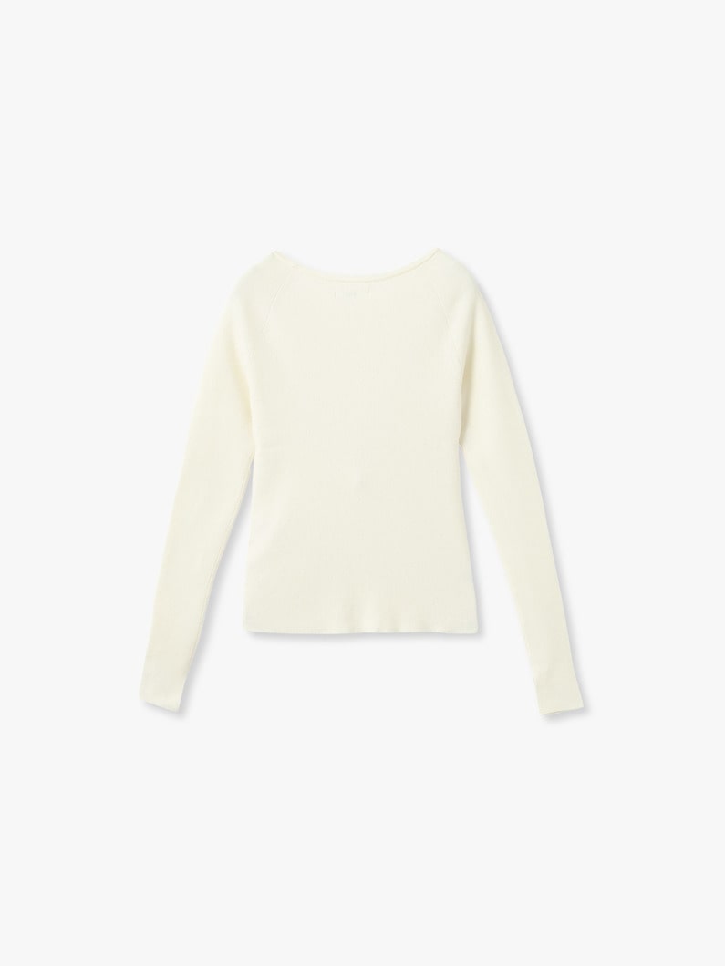 リブ ボートネック ニット トップ 詳細画像 ivory 1