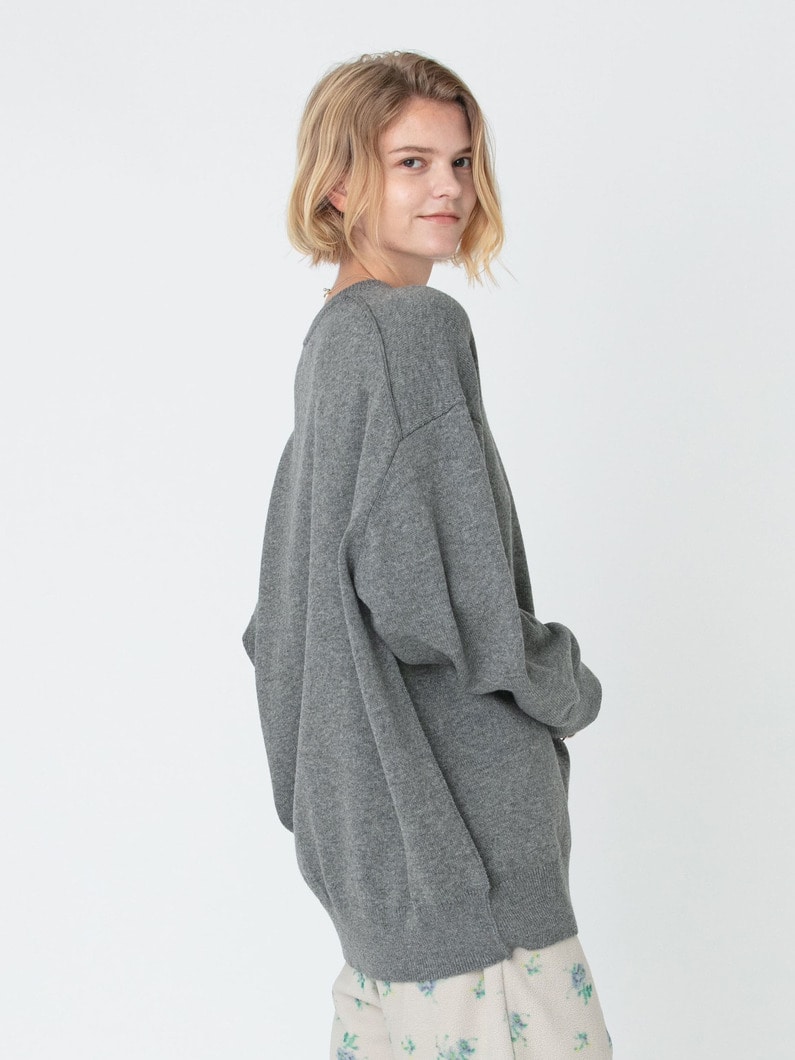 ルーズフィッティング クルーネック ニットプルオーバー 詳細画像 gray 2