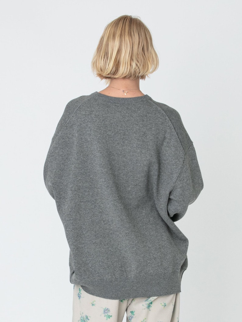 ルーズフィッティング クルーネック ニットプルオーバー 詳細画像 gray 3
