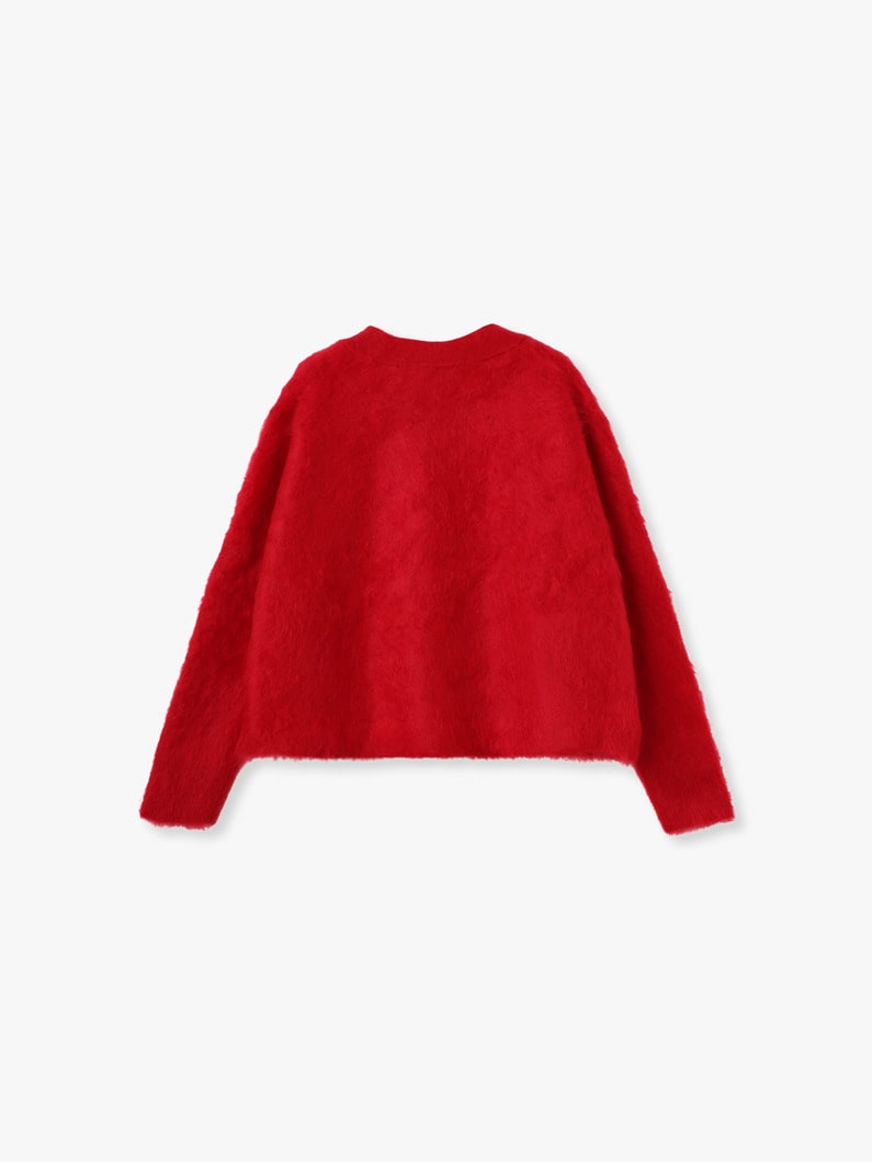 カシミア ファー ニットカーディガン（レッド） 詳細画像 red 1