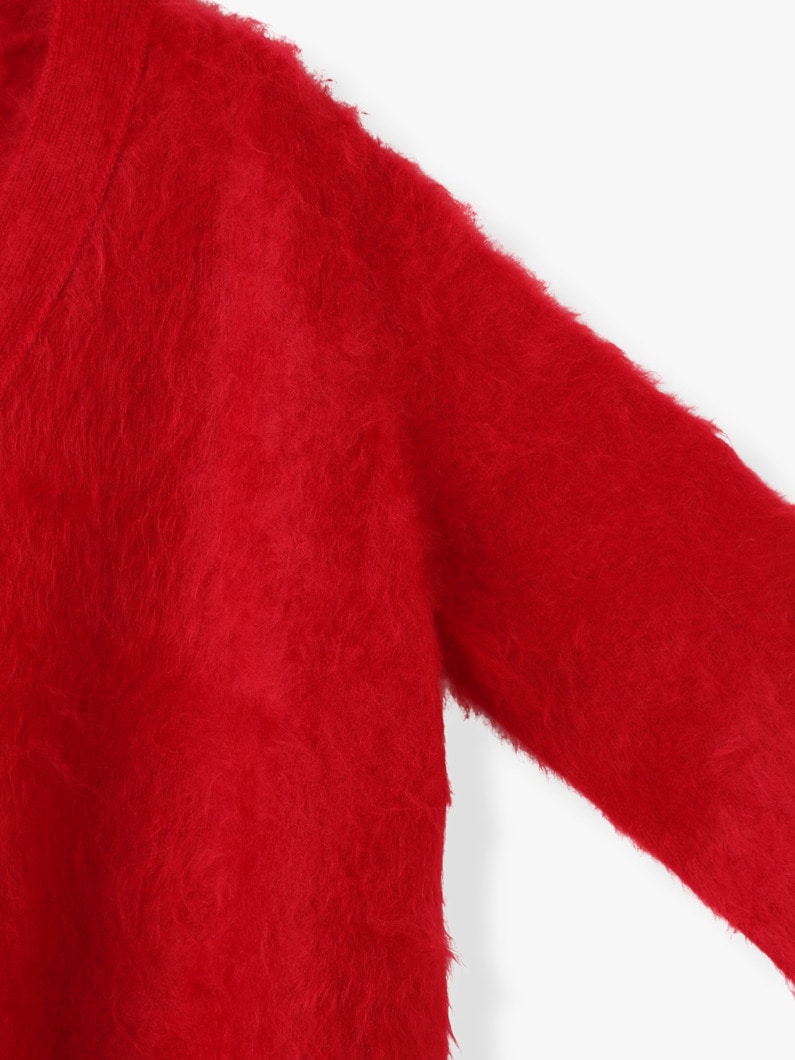 カシミア ファー ニットカーディガン（レッド） 詳細画像 red 2