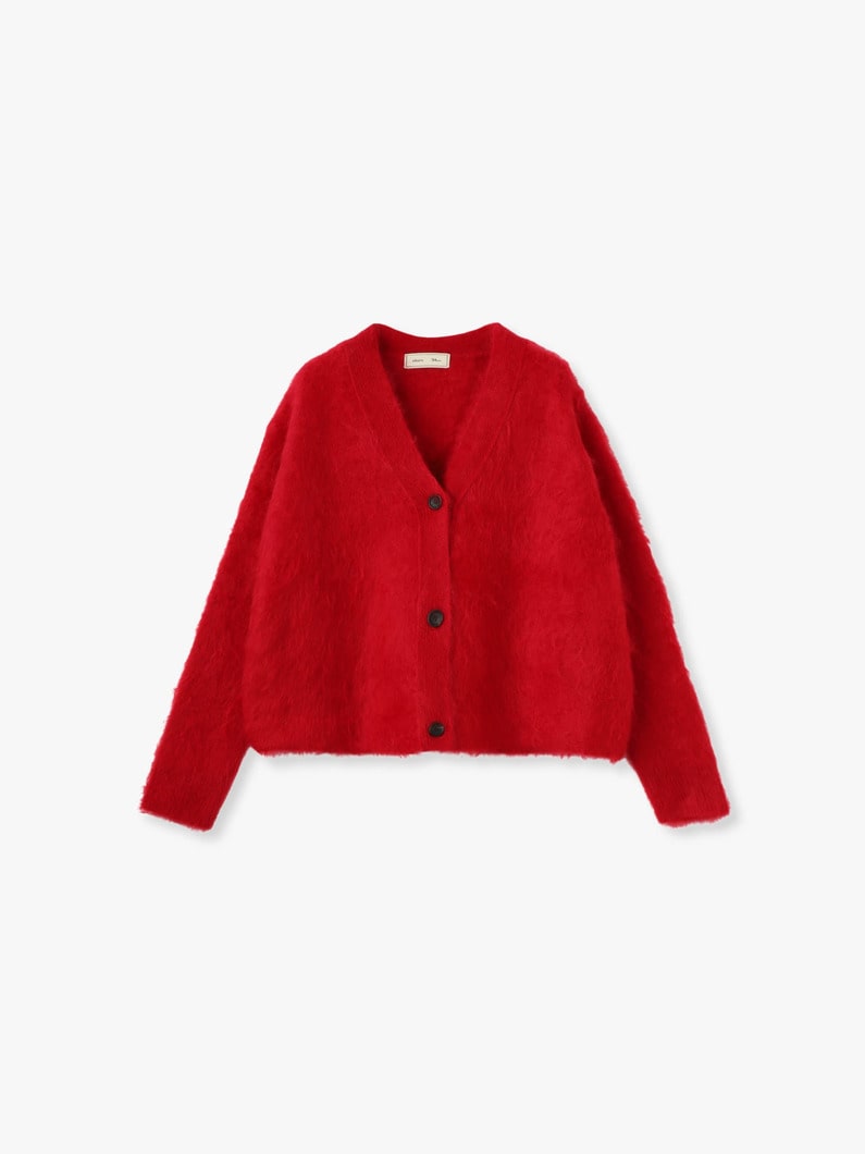 カシミア ファー ニットカーディガン（レッド） 詳細画像 red 6