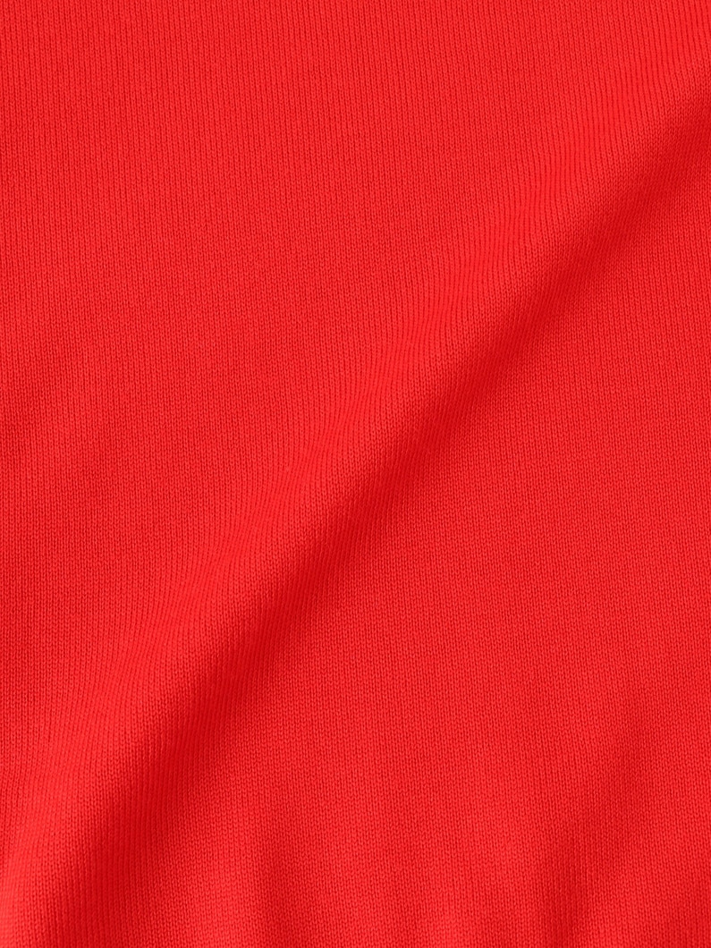 シャツファブリック コンビ クルーネック ニット プルオーバー（レッド） 詳細画像 red 5
