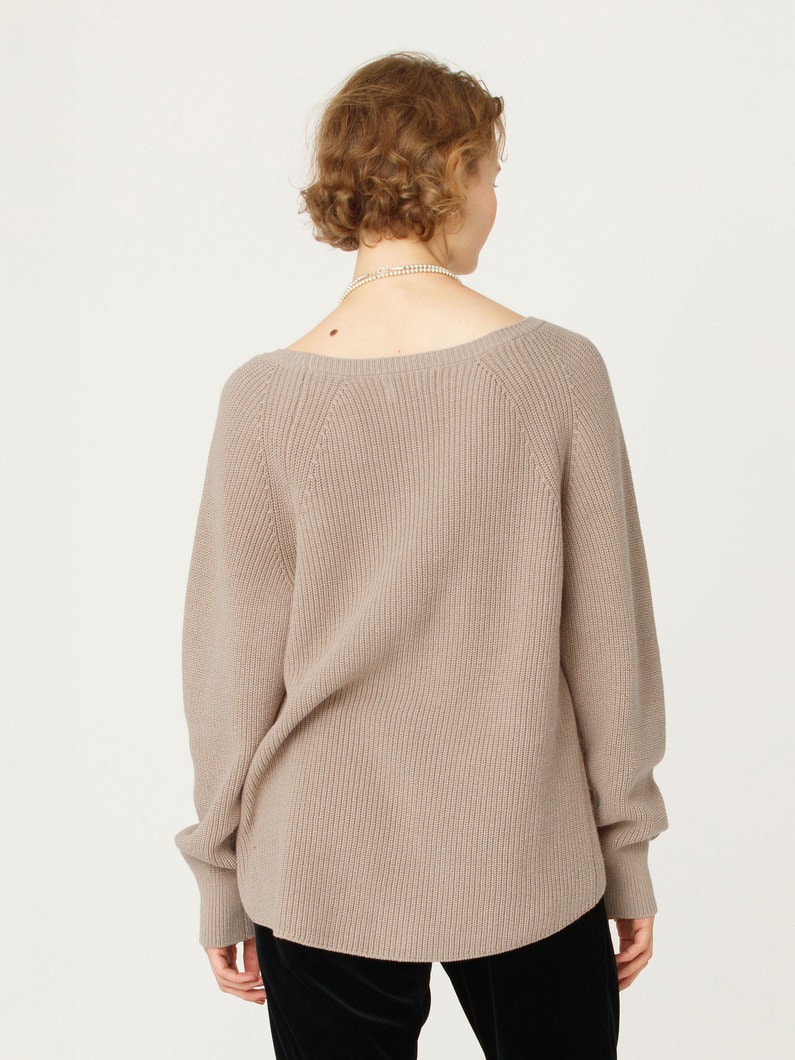 バルキー ヤーン ボートネック プルオーバー 詳細画像 beige 2