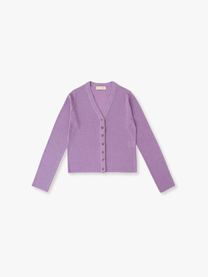 シアーリブ ショート ニット カーディガン 詳細画像 lavender 5