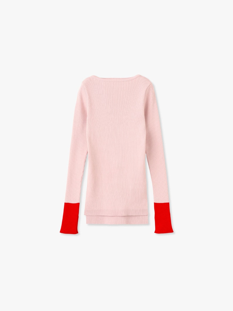 バイカラー ギザボートネック プルオーバー 詳細画像 light pink 5