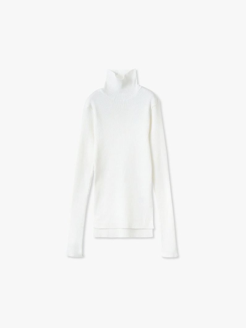 ギザ リブ タートルネック トップ（オフホワイト/ブラック/レッド） 詳細画像 off white 5
