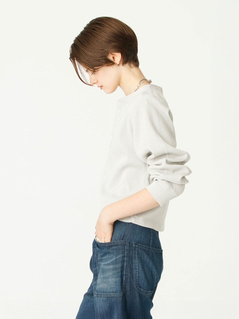 ヘンリーネック プルオーバー（ネイビー/ライトグレー） 詳細画像 light gray 2