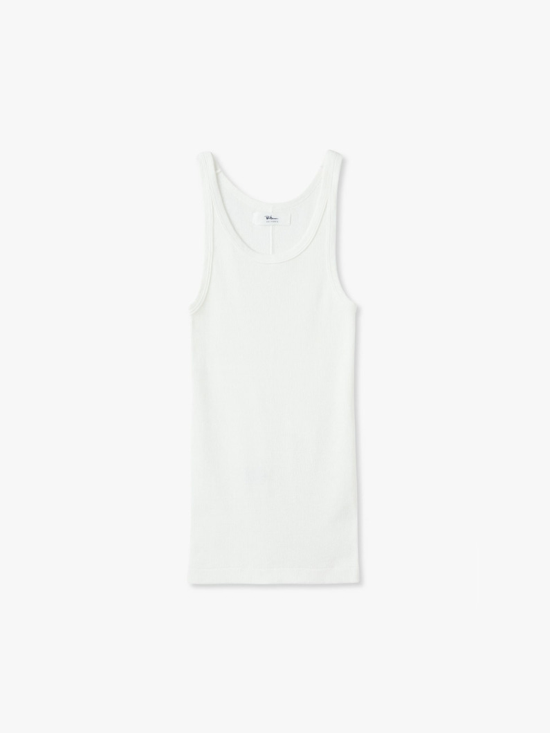 リサイクルコットン リブ タンクトップ 詳細画像 white 4