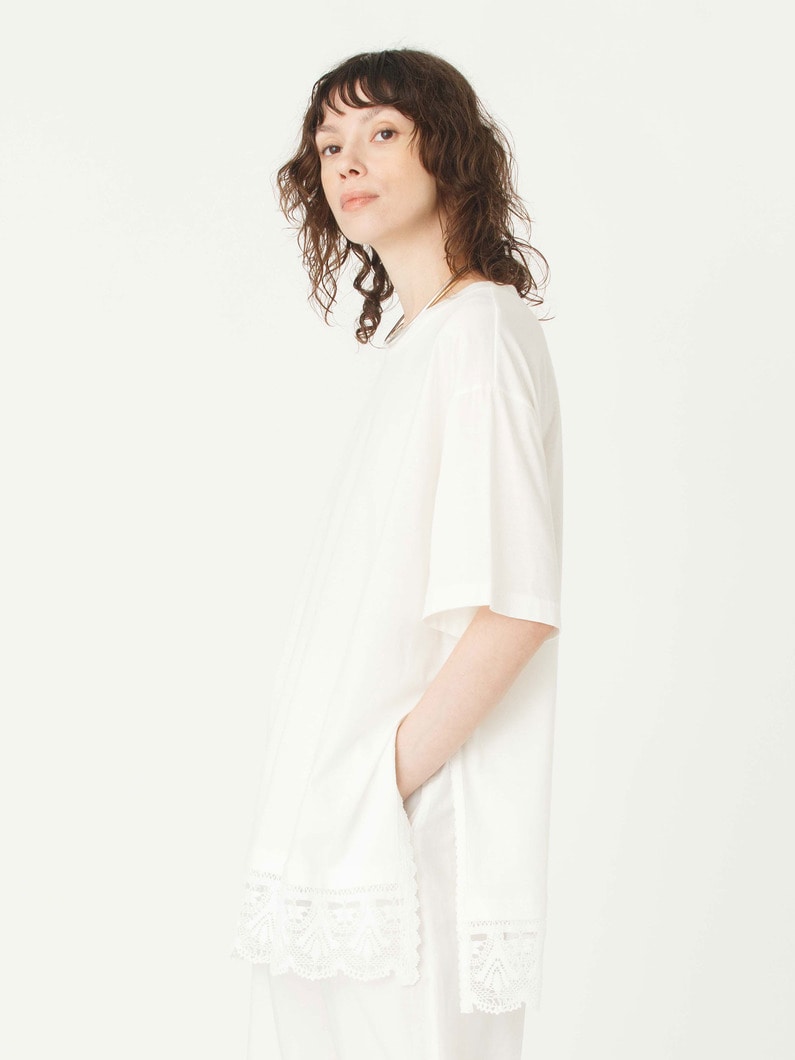 レース コンビネーション ティー 詳細画像 white 2