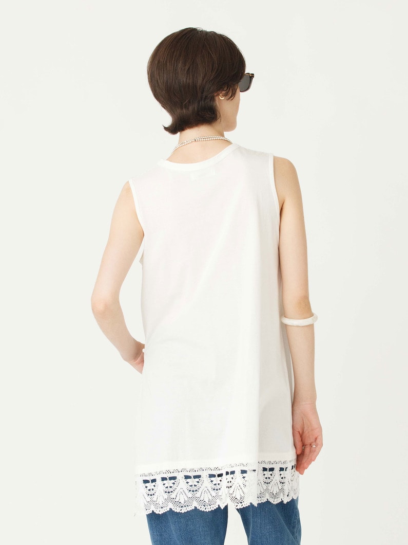 レース コンビネーション スリーブレス トップ 詳細画像 white 4