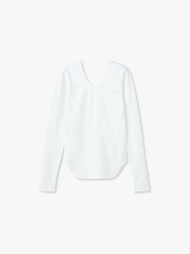 テンセル リブ ロングスリーブ ティー 詳細画像 off white 1