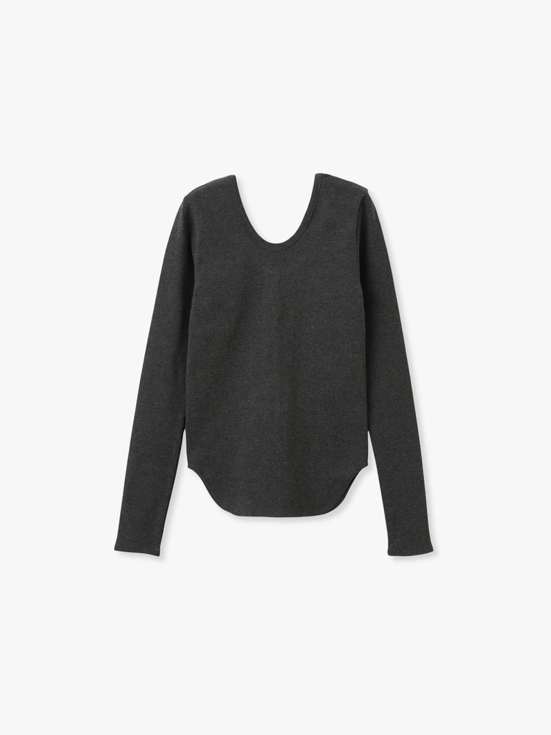テンセル リブ ロングスリーブ ティー 詳細画像 charcoal gray 4