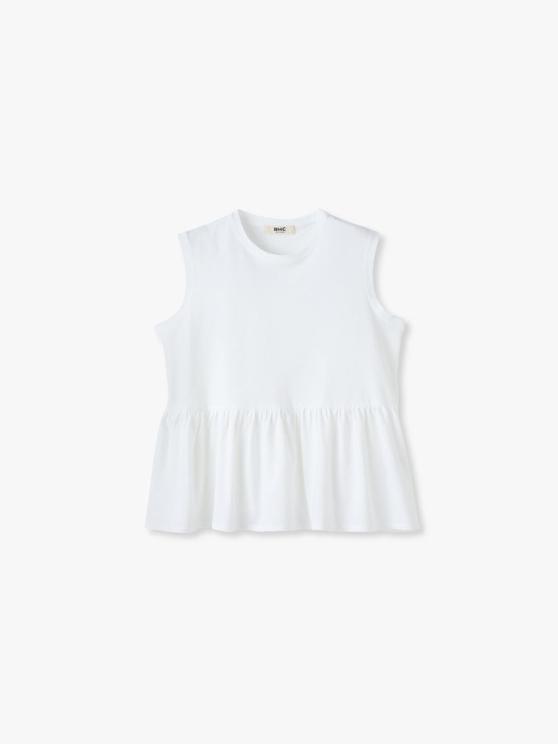 ギャザー フレア スリーブレス トップ 詳細画像 white 5
