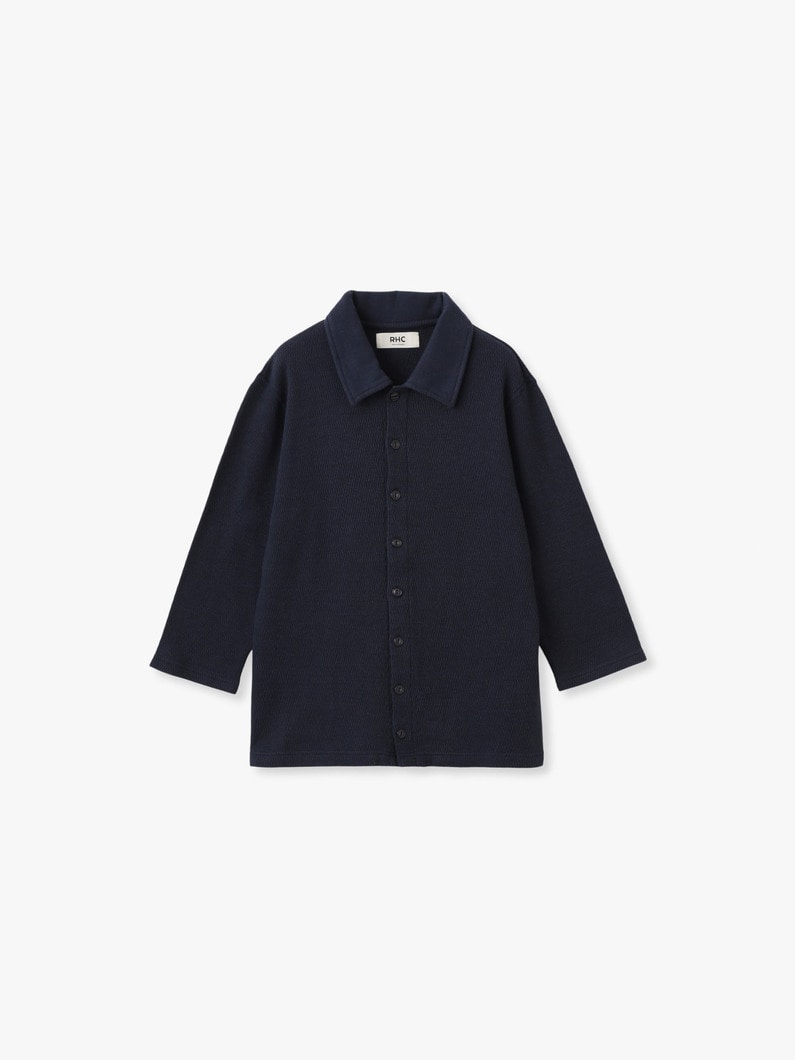 ワッフル ポロ カーディガン 詳細画像 navy 4