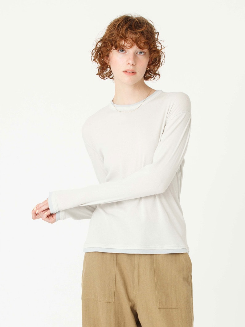 レイヤード リブ トップ 詳細画像 light gray