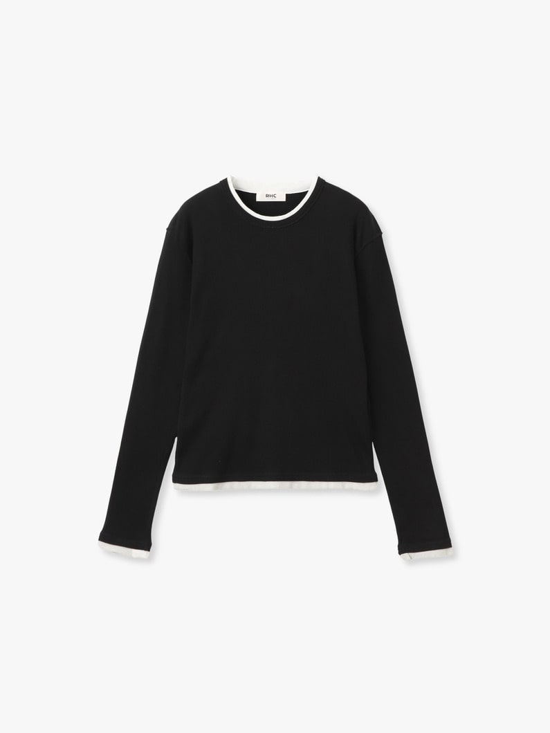 レイヤード リブ トップ 詳細画像 black 4