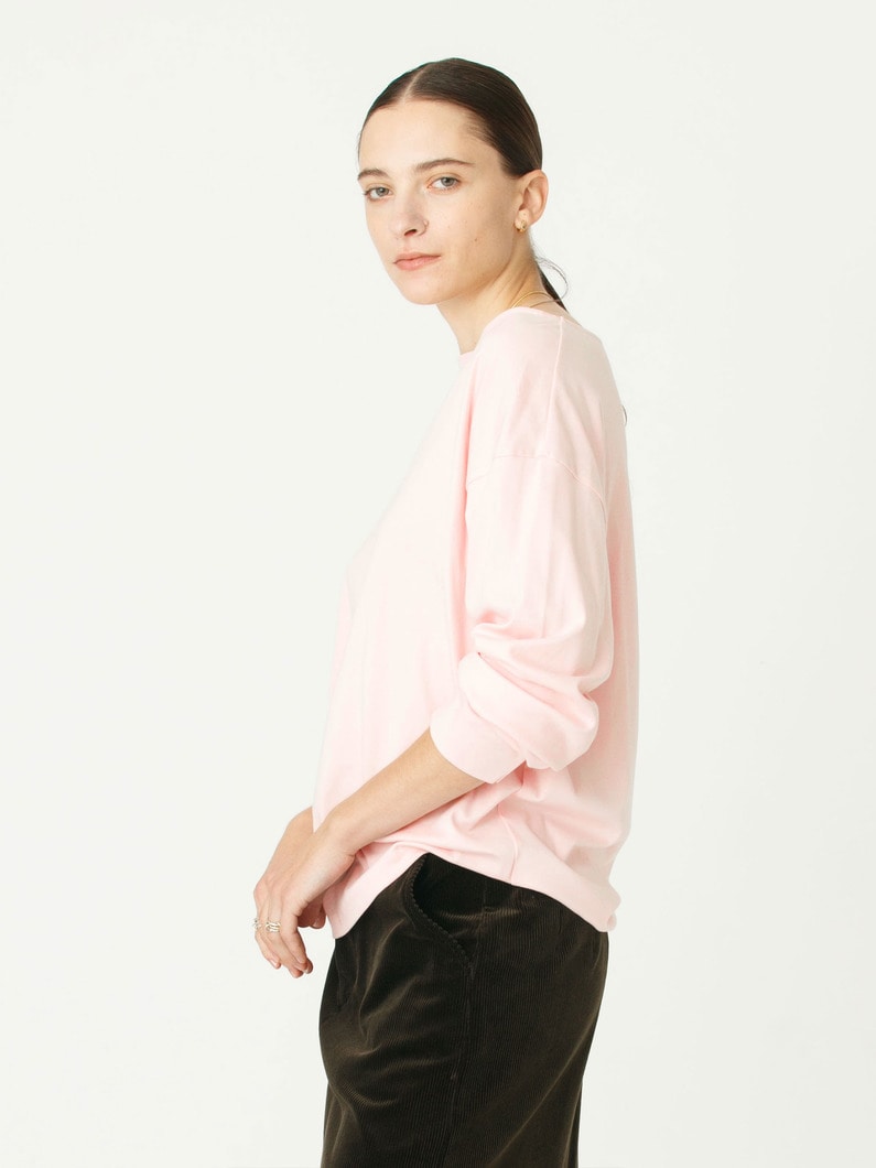 コットン スムース ロングスリーブ ティー 詳細画像 pink 2