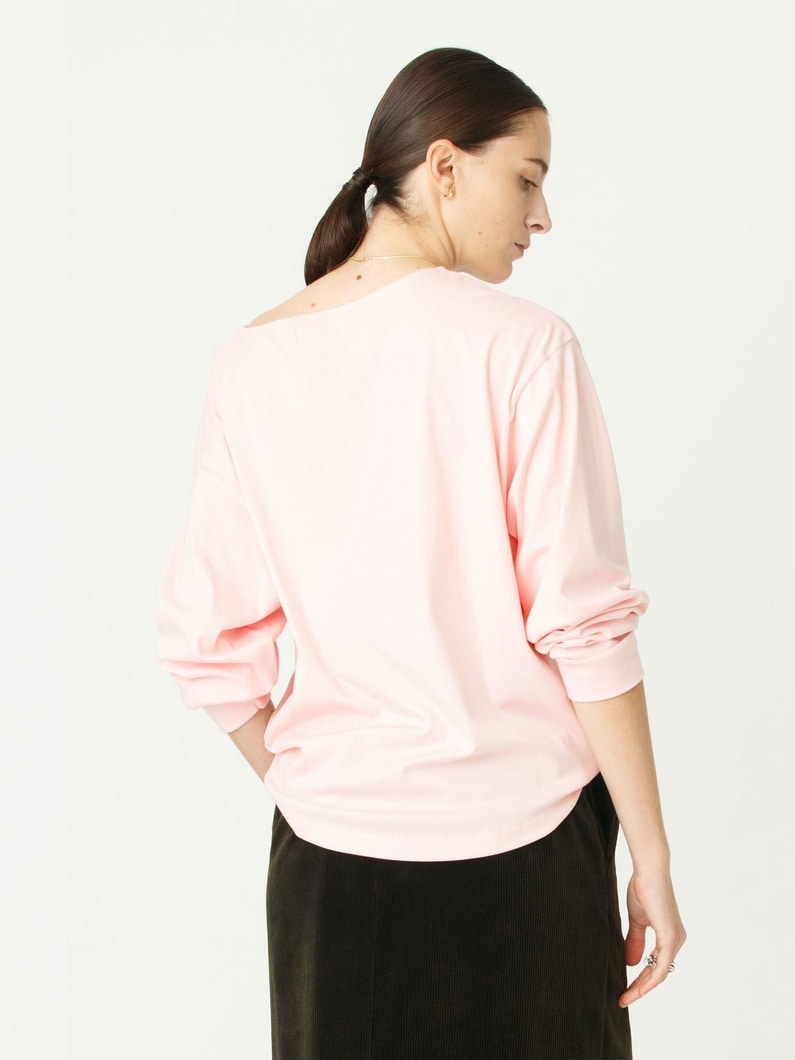 コットン スムース ロングスリーブ ティー 詳細画像 pink 3