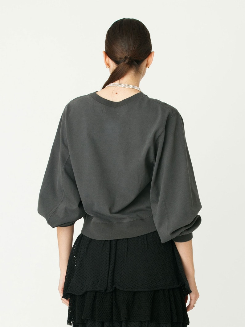 コットン ジャージー ギャザー プルオーバー 詳細画像 charcoal gray 3