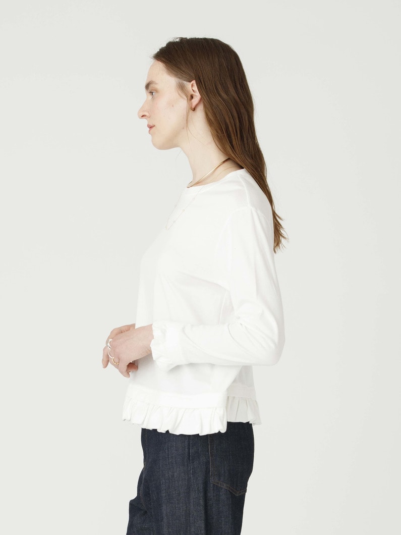 フリル ロングスリーブ ティー（プレオーダー） 詳細画像 white 2