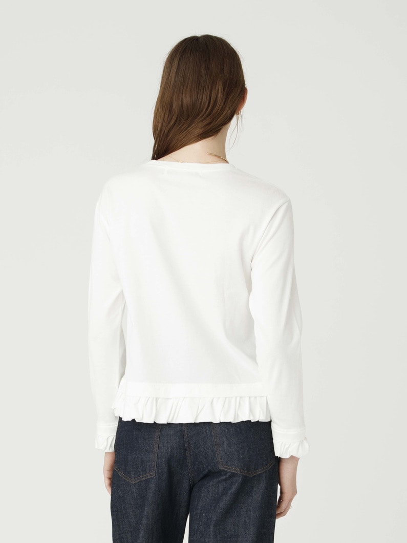フリル ロングスリーブ ティー（プレオーダー） 詳細画像 white 3