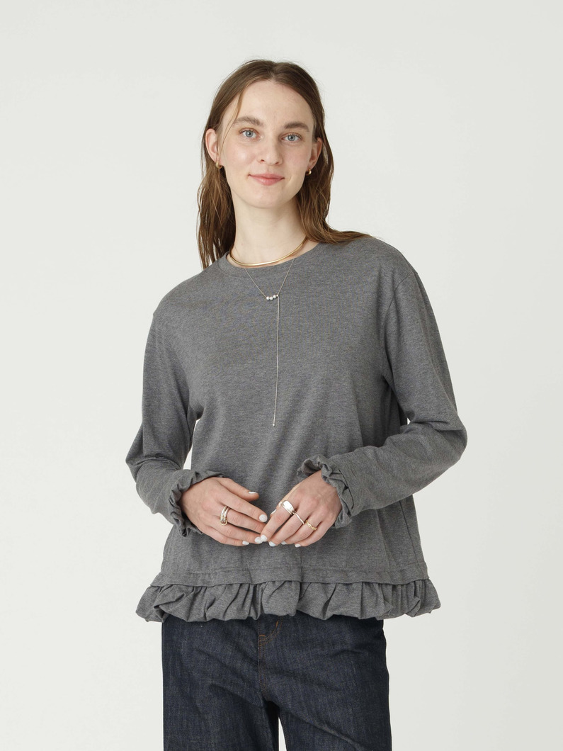 フリル ロングスリーブ ティー（プレオーダー） 詳細画像 medium gray