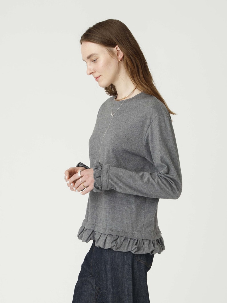 フリル ロングスリーブ ティー（プレオーダー） 詳細画像 medium gray 2