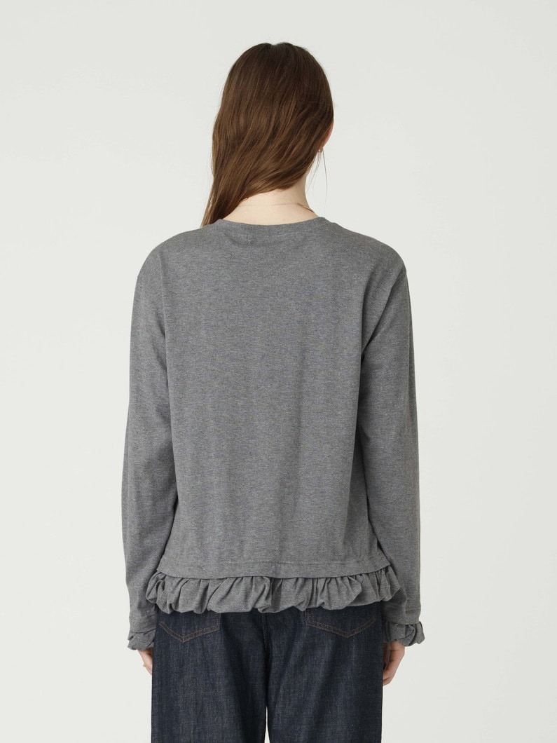 フリル ロングスリーブ ティー（プレオーダー） 詳細画像 medium gray 3
