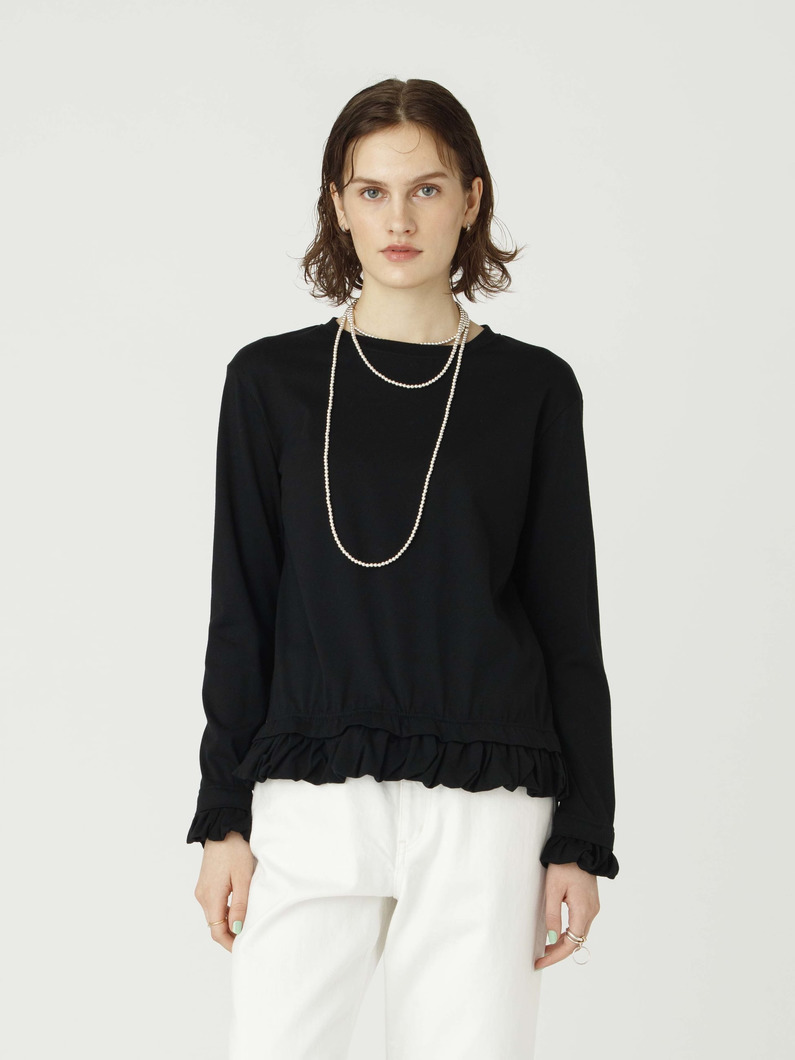 フリル ロングスリーブ ティー（プレオーダー） 詳細画像 black