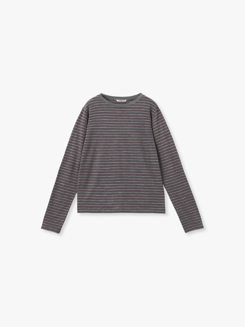 ソフト スムース ウール ジャージー ロングスリーブ トップ 詳細画像 gray