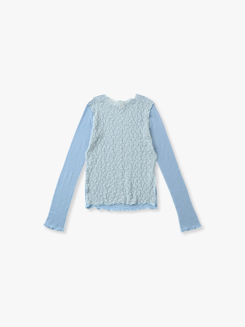 ケンヌ ファインウールリブ ロングスリーブトップ 詳細画像 light blue 1