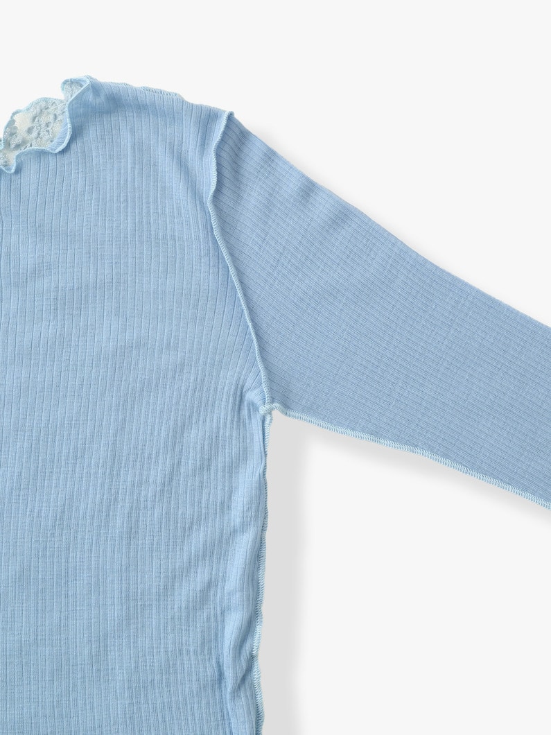 ケンヌ ファインウールリブ ロングスリーブトップ 詳細画像 light blue 2