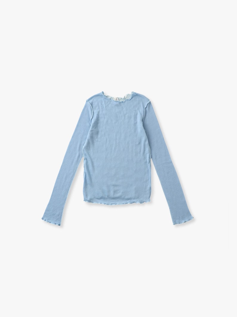ケンヌ ファインウールリブ ロングスリーブトップ 詳細画像 light blue 1