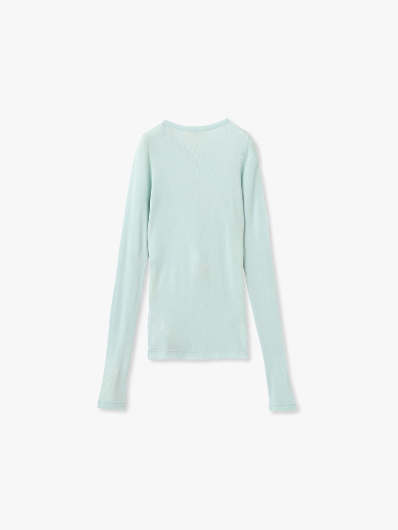 ウール シルク ソフト リブ ヘンリー トップ 詳細画像 light blue 1
