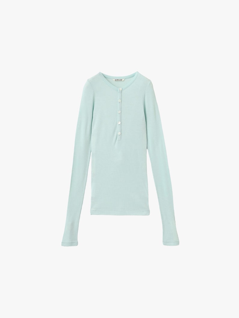 ウール シルク ソフト リブ ヘンリー トップ 詳細画像 light blue 1