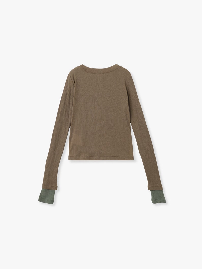レイヤード タイトフィット ティー 詳細画像 dark green 1