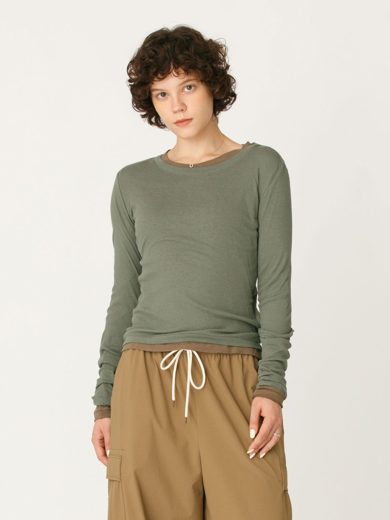 レイヤード タイトフィット ティー 詳細画像 dark green 1