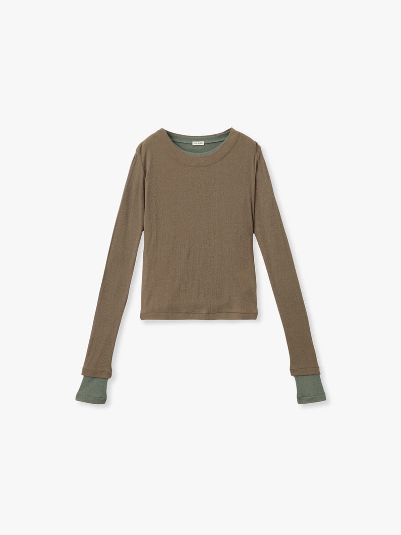 レイヤード タイトフィット ティー 詳細画像 dark green 4