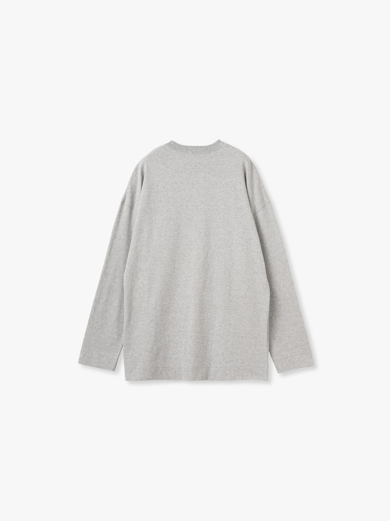 コットン オーバーサイズ ロングスリーブ ティー 詳細画像 gray 1