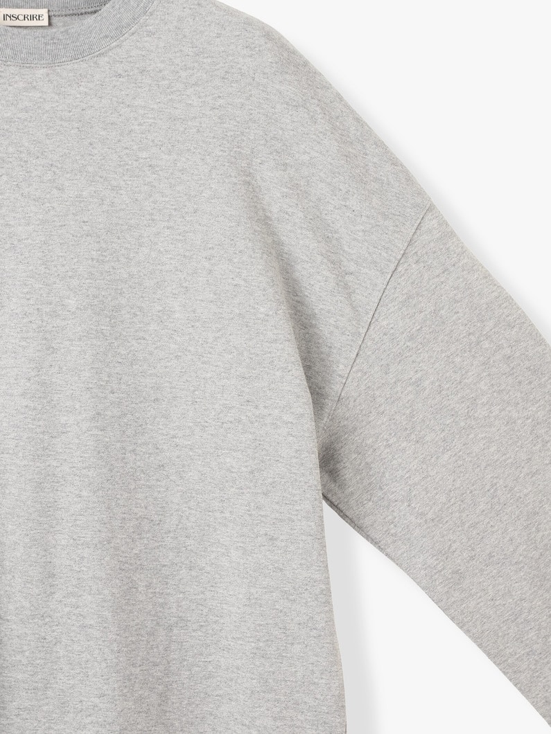 コットン オーバーサイズ ロングスリーブ ティー 詳細画像 gray 2