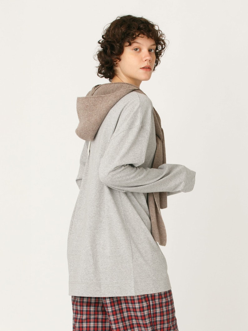 コットン オーバーサイズ ロングスリーブ ティー 詳細画像 gray 2