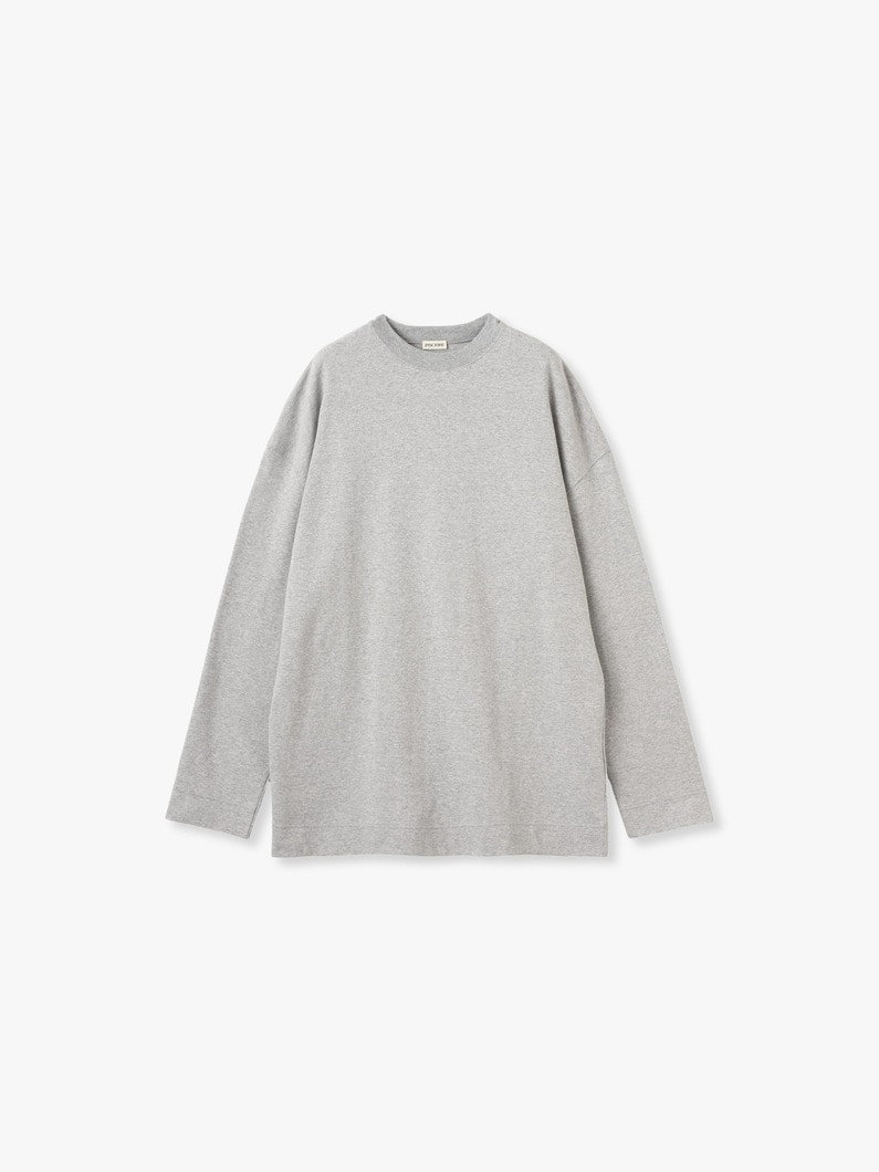 コットン オーバーサイズ ロングスリーブ ティー 詳細画像 gray 4