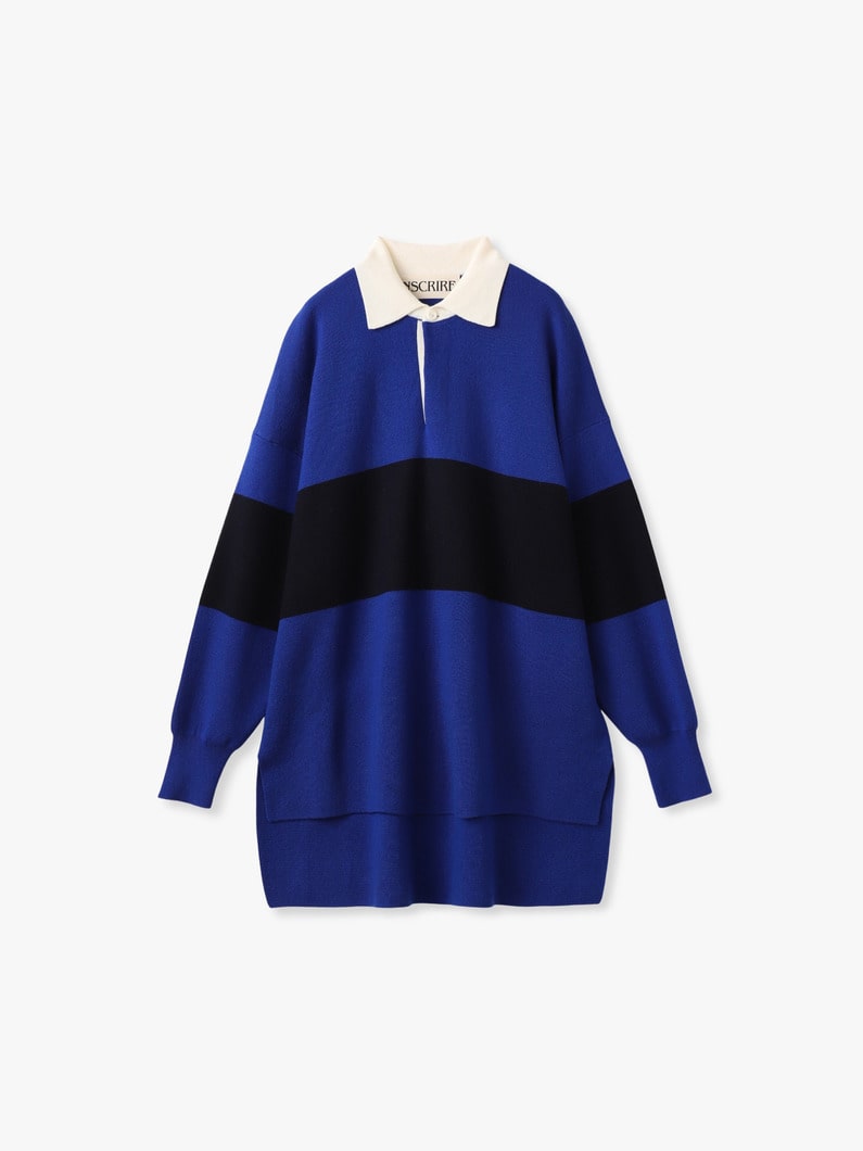 ウール ラグビー ニットシャツ 詳細画像 blue 1