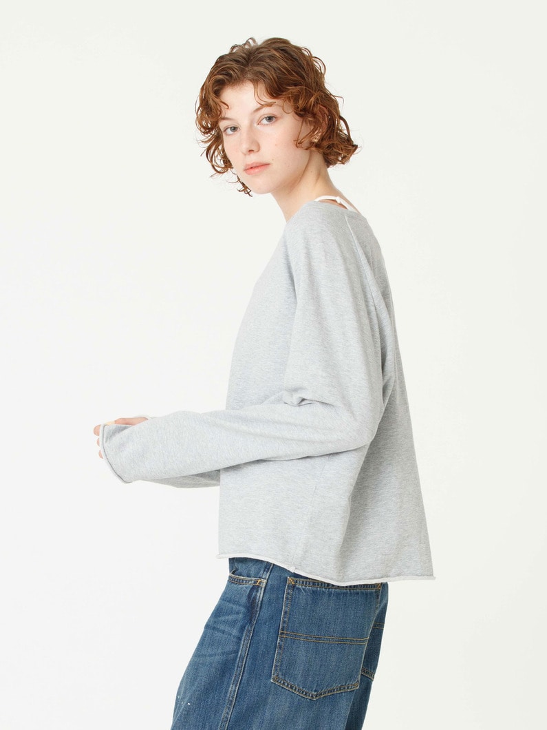 ボートネック ロングスリーブ トップ 詳細画像 top gray 2