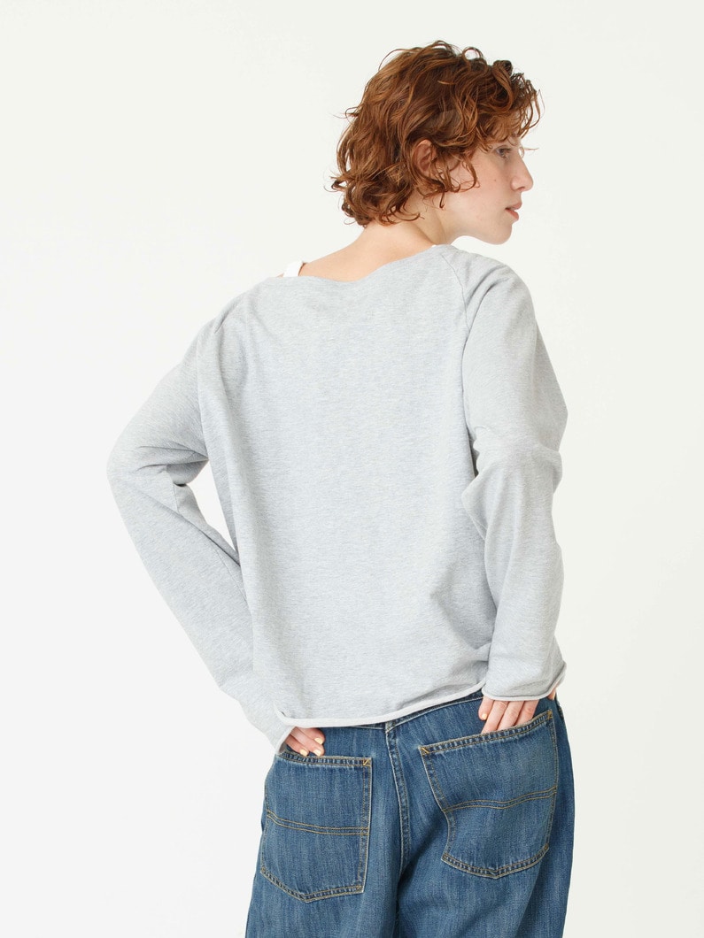 ボートネック ロングスリーブ トップ 詳細画像 top gray 3