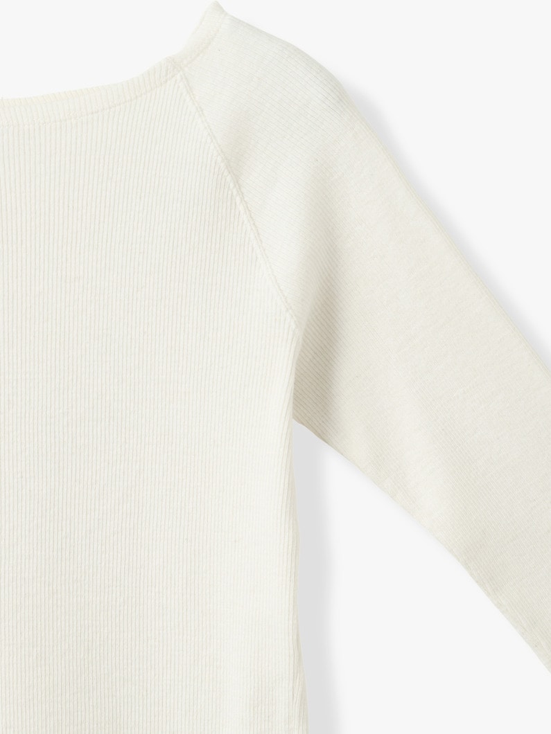 コットンリネン リブ ボートネック トップ 詳細画像 white 2