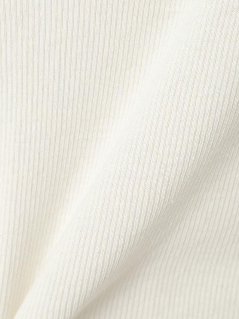 コットンリネン リブ ボートネック トップ 詳細画像 white 4