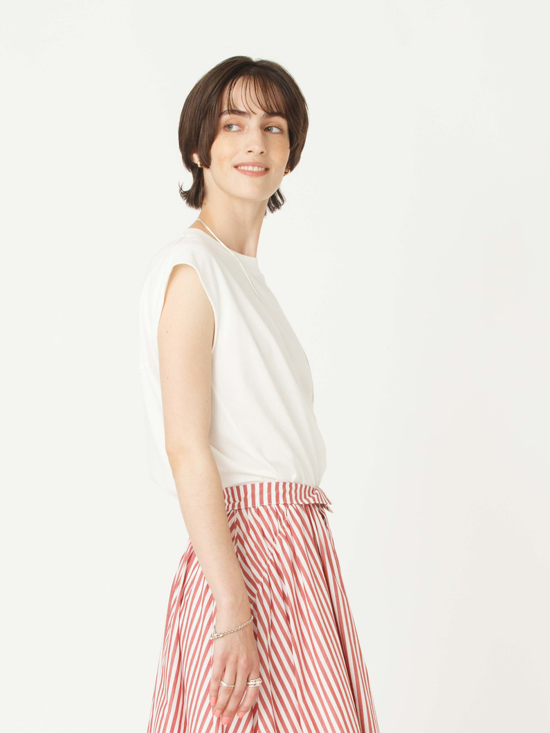 コットン フレンチスリーブ ティー 詳細画像 white 2